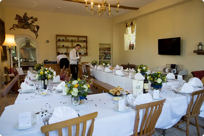 Dining table prepared for a celebration at Upper Court